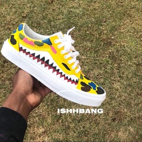 yellow bape vans
